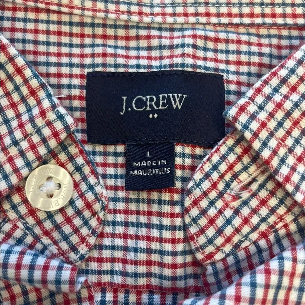 J. Crew Red and Blue Checkered  Button Down Top Men’s Size Large